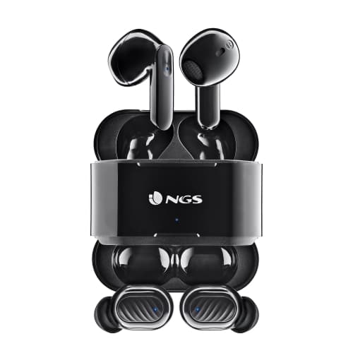 NGS Artica Duo Pack de 2 Pares de Auriculares Bluetooth 5.1 TWS - Manos Libres - Autonomia hasta 5h - Controles Tactiles - Estuche de Carga