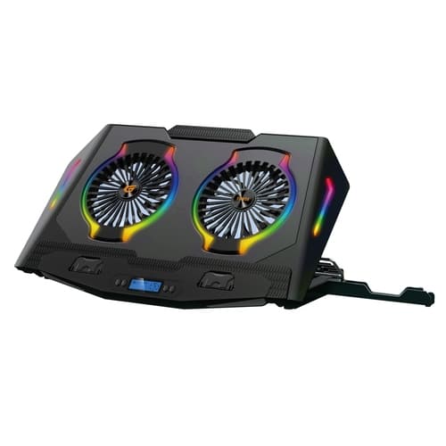 Conceptronic THYIA02B - Soporte para portátil Gaming - 2 Ventiladores RGB - Hasta 17"