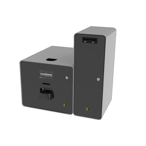 CashKeeper CK+ ALU Zeus Alfa - Sistema seguro de gestión de efectivo - Capacidad para cambio: 120 billetes y 3673 monedas - Recaudación: cajón cerrado hasta 400 billetes - Ethernet - Aluminio