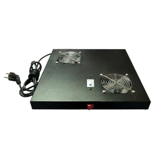 Phasak - Conjunto ventilación 2 coolers 1U negro armario rack