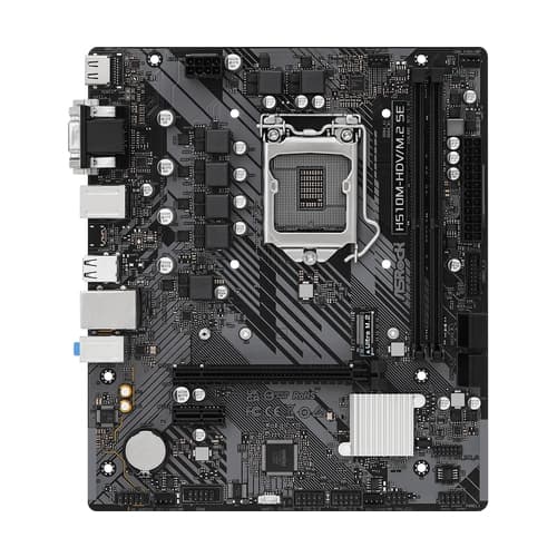 Placa base 1200 microATX ASRock H510M-HDV/M.2 SE 2xDDR4 (hasta 64GB 3200 Mhz OC) - 4xSATA - 1 x M.2 - USB 2.0 (4/2) - USB 3.1 (2/2) - HDMI - VGA - DVI-D