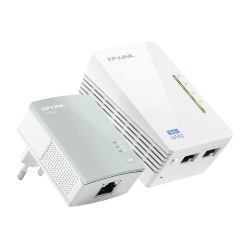 HOMEPLUG WIFI TP-LINK TL-WPA4220KIT 300MB AV600 CON 2 PUERTOS ETHERNET KIT COMPUESTO DE UN TL-WPA4220 Y UN TL-PA4010