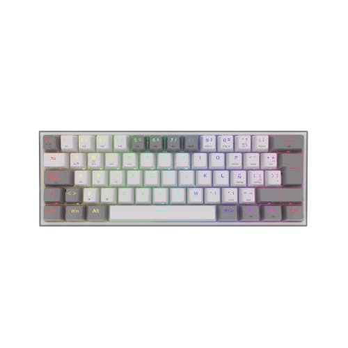 Redragon - FIZZ PRO Teclado Mecanico Gaming Inalámbrico RGB Español LA Blanco/Gris