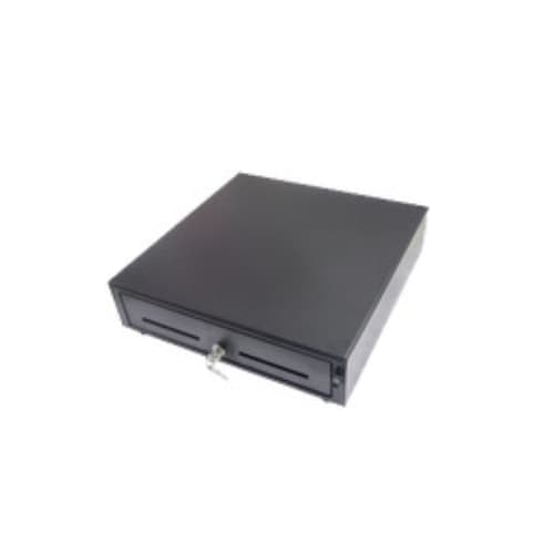 Cajón portamonedas Manual M41 HQ-B Negro 41x41 cm, 5 billeteros, 8 monederos, 2 ranuras frontales. Apertura botón.