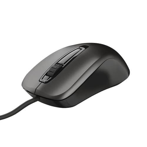 MOUSE OPTICO TRUST CARVE USB 3 BOTONES Y RUEDA DESPLAZAMIENTO 1200DPI COLOR NEGRO  23733