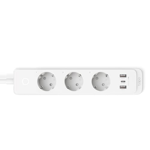 TP-Link Tapo P300 Regleta Inteligente WiFi - 3 Enchufes y 2 Puertos USB 3.0 - Carga Rapida de 18W - Control por Voz - Cable de 1.50m