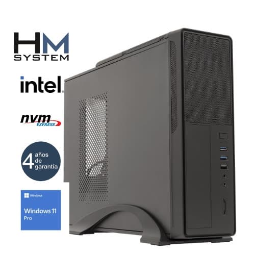 HM System Solano C8+ - Sobremesa SFF - 12ª gen - Intel Core i5 12400 - 16GB DDR4 - 500GB SSD M.2 NVMe - 300W 85% -  USB 3.0 - Windows 11 Pro - 4 años garantía - 30 días DOA