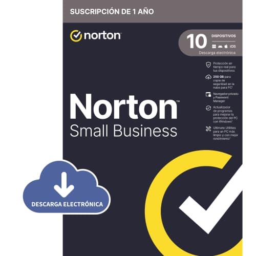 Norton Small Business 2.0 250GB ES - 1 usuario - 10 dispositivos - 1 año - ESD Licencia electrónica