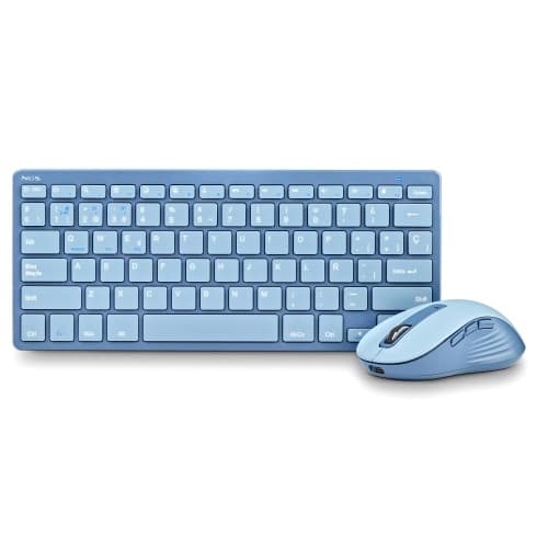 NGS Fantasy Pack Teclado Compacto Silencioso + Raton Silencioso 1600dpi 5 Botones - Conexion 2,4GHz, BT1 y BT2 - Color Azul