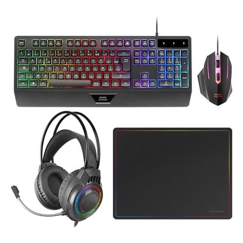 MARS GAMING TECLADO+RATON+ALFOMBRILLA+AURICULAR