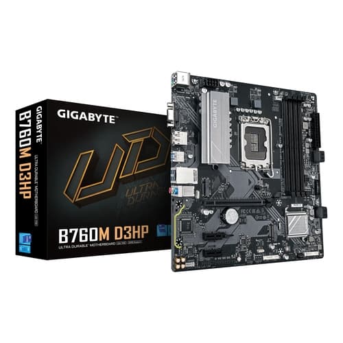 PLACA GIGABYTE B760M D3HP,INTEL,1700,B760,4DDR5,256GB,VGA+HDMI+DP,4SATA+2M.2,5USB3.2,GBLAN,MATX