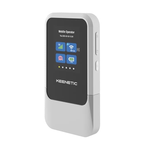 Keenetic Roamer 5G - Router Mobile Hotspot - Wifi 6 - Pantalla LCD - NanoSIM - Batería 4000 mAh - 5G / 4G - USB Type-C