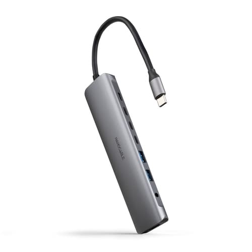 HUB USB-C 2xUSB-A+3xUSB-C+USB-C CARGA+HDMI+AUDIO