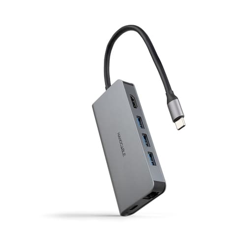 HUB USB-C 3xUSB-A+HDMI+USB-C CARGA+RJ45+TF+SD
