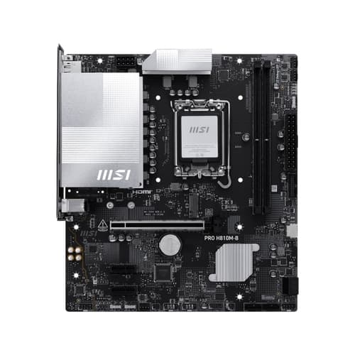MSI Placa Base PRO H810M-B mATX LGA1851 - 2xDDR5 - 1xM.2 - 4xSATA - 1xPCIe x16 - 2xPCIe x1 - USB 2.0 (4/4) USB 3.2 (2/2) - USB-C (0/1) - HDMI - DP - RJ45 2.5Gbps