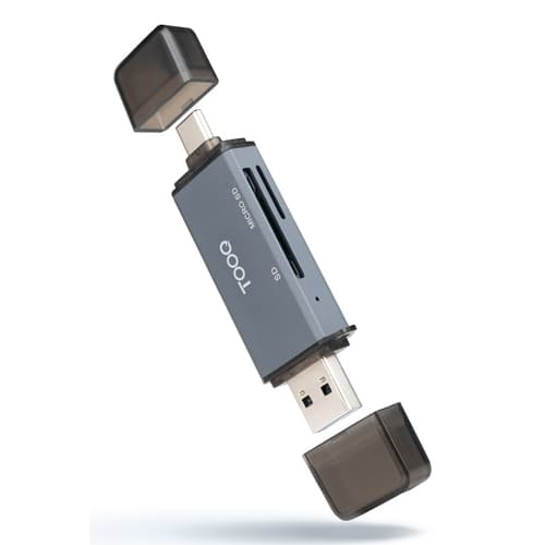 LECTOR TARJETAS USB3.0  (USB-C+USB-A), SD/TF, GRIS