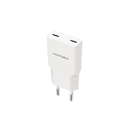 CARGADOR 2xUSB-C/PD 25W, BLANCO