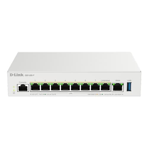 ROUTER VPN FIREWALL SWITCH D-LINK DBR-600-P 1XGIGA/2,5G WAN 1XGIGA/2,5G WAN/LAN 7XGIGA/2,5G/LAN POE