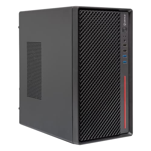 Unyka Numen 300 Pro - Caja microATX - Sin fuente (ATX) - 4 slots - 1 x 3.5" Int - 2 x 2.5" Int - 2 x USB 2.0 - 2 x USB 3.0 - 250mm VGA - 160mm CPU - 308x185x350 - Negra