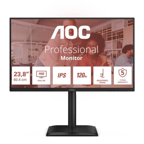 AOC 24E4U Monitor 23.8 120Hz IPS S-SUB HDMI DP
