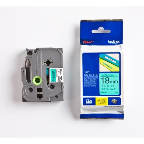 Brother Cinta laminada verde/ negro 18mm