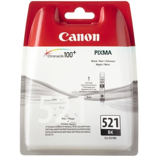 CANON CARTUCHO NEGRO CLI521BK PIXMA MP/620/630/980 PIXMA IP/3600/4600