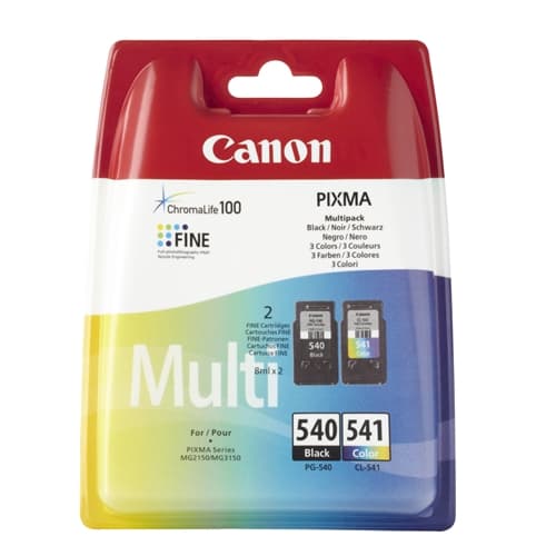 CANON CARTUCHO NEGRO/COLOR PG540 / CL541 PACK 2 PIXMA MG/2150/3150