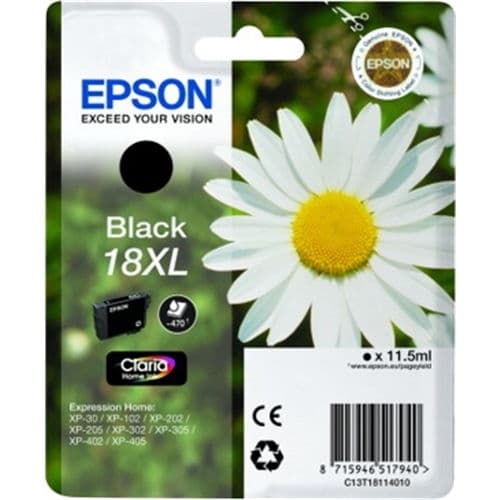 EPSON CARTUCHO NEGRO 18XL CLARIA HOME PACK 1 EXPRESSION HOME XP-/102/205/305/405