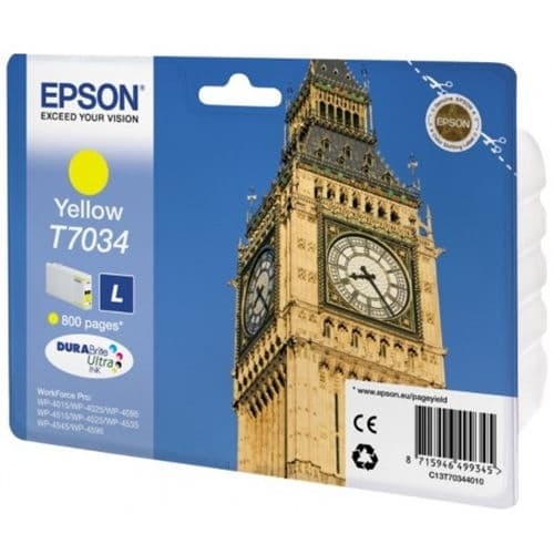 EPSON CARTUCHO AMARILLO L 800 PAG. WORKFORCE PRO WP-/4000/4500/4545DTWF/4525DNF