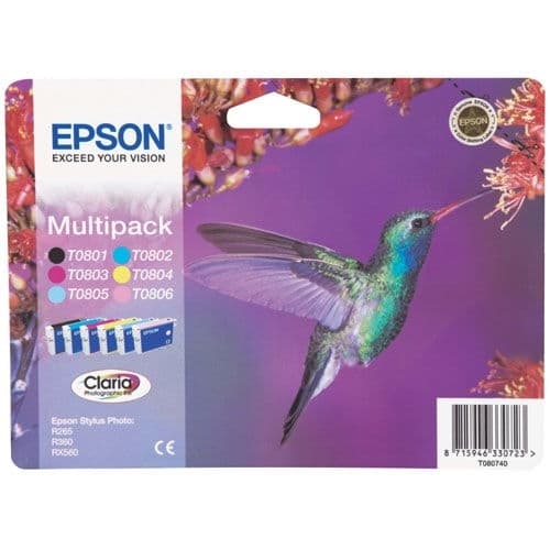EPSON CARTUCHO COLORES PACK 6 STYLUS PHOTO R/265/285/360 STYLUS PHOTO RX/560/585/685 STYLUS PHOTO PX/650/660/700W/710W/720WD/800FW/810FW/820FWD STYLUS PHOTO P/50
