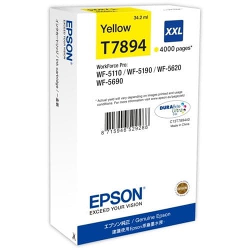EPSON Cartucho Amarillo XXL 4000 paginas WorkForce Pro WF-5xxx Series