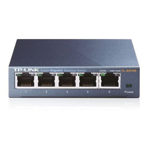 TPLINK - Switch 5P 10/100/1000 Mbps TL-SG105 RJ45 - Carcarsa metálica
