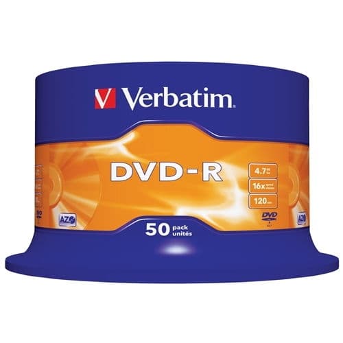 VERBATIM DVD-R 4.7GB 16X BOBINA 50 ADVANCED AZO