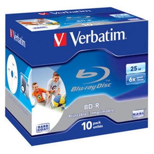VERBATIM BLU-RAY DISC -R WIDE PRINTABLE 6X 25GB JEWEL CASE 10