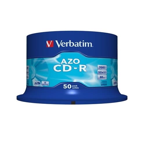 VERBATIM CD-R 700MB 52X BOBINA 50 SUPERFICIE CRISTAL SUPER AZO