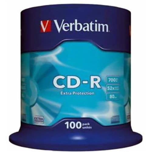 VERBATIM CD-R 700MB 52X BOBINA 100 DATALIFE
