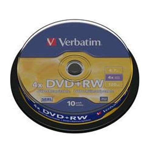 VERBATIM DVD+RW 4.7GB 4X BOBINA 10 ADVANCED SERL