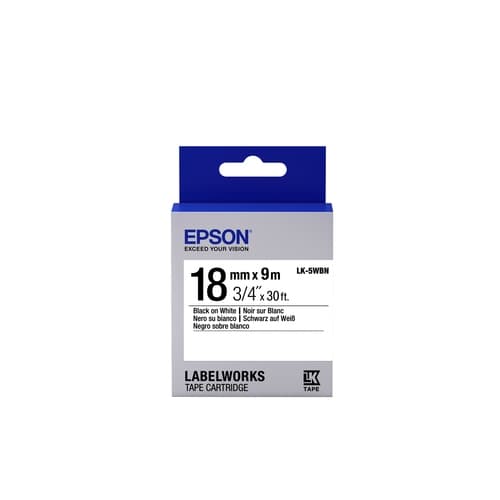 Epson cinta estándar negra/blanca 18/9 LK-5WBN