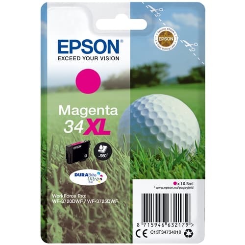 EPSON Cartucho 34XL magenta WF3720 WF3725 DURABrite Ultra ink 10.8ml