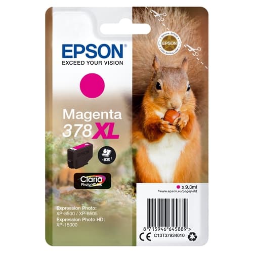EPSON Magenta 378XL Claria Photo HD ink
