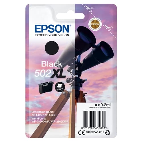 EPSON SINGLEPACK BLACK 502XL INK XP-5100/XP-5105/WF-2860DWF/WF-2865DWF