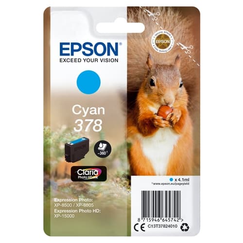Epson Cartucho de tinta  cian 360 páginas C13T37824010 (378)