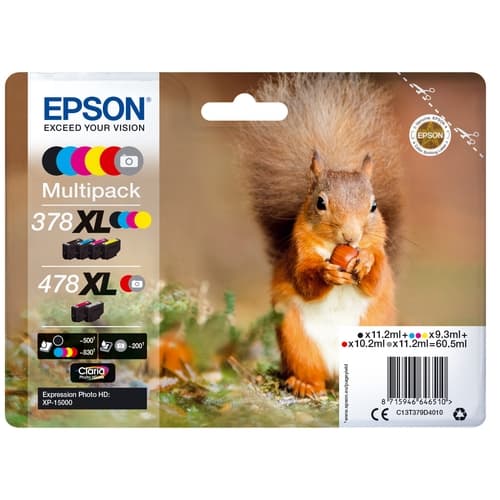 Epson Multipack  negro / cian / magenta / amarillo / Rojo / Gris C13T379D4010 (378XL / 478XL)
