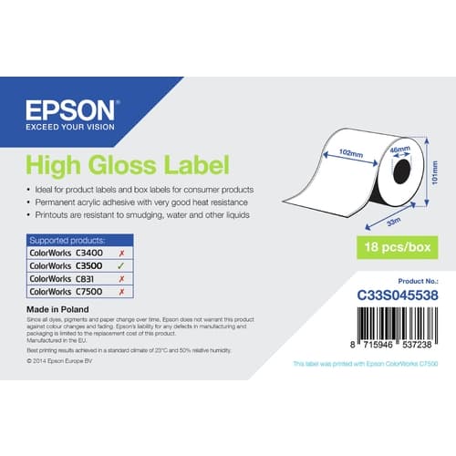 Epson Etiquetas C33S045538