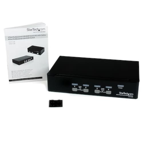 Startech - Switch Profesional KVM 4 Puertos VGA - USB - Hasta 1920x1440 - 4 Ordenador(es) - 1 Usuarios locales - 1920 x 1440 - 8 x USB - 5 x VGA