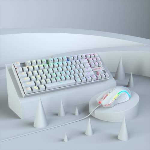Redragon - Combo Teclado+Ratón K552RGBW+M607W Blanco Español