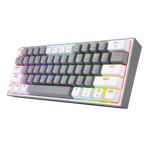 Redragon - FIZZ PRO Teclado Mecanico Gaming Inalámbrico RGB Gris/Blanco