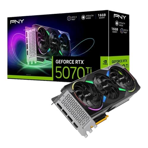 PNY GeForce RTX 5070Ti 16GB ARGB Overclocked Triple Fan