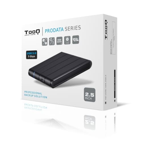 TooQ - Carcasa aluminio de HDD / SSD TQE-2530B - 2.5" - SATA3 - USB 3.0 - Negra