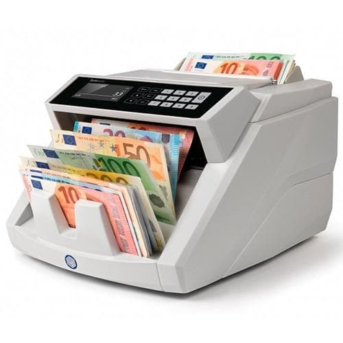 Safescan 2465-S - Contador de billetes automatico, detector de billetes falsos 7 Puntos, 7 divisas, función suma y fajos, 1000 billetes/minuto
